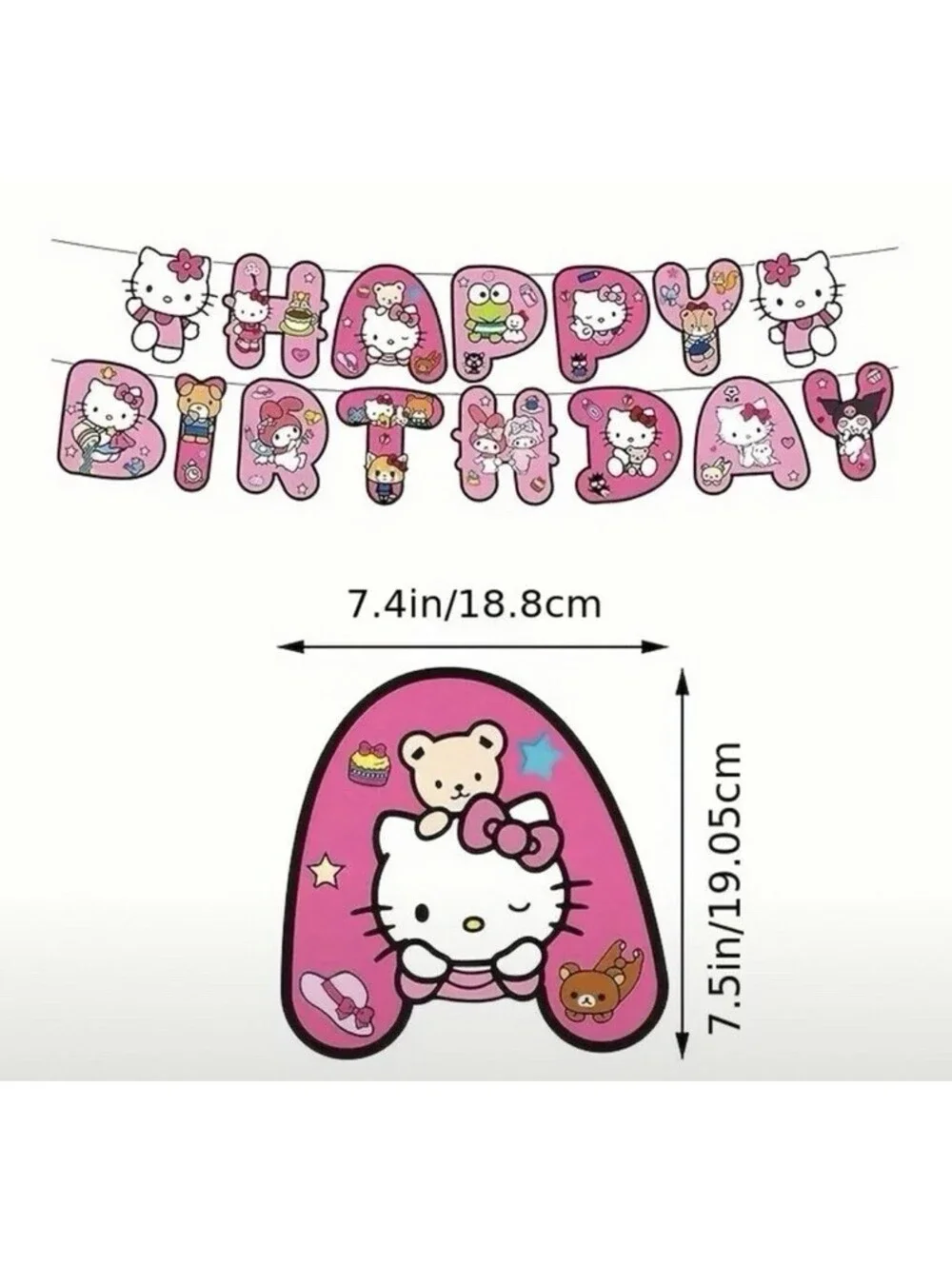 Happy Birthday Sign - Hello Kitty Pink Party Decoration, Kawaii NWT